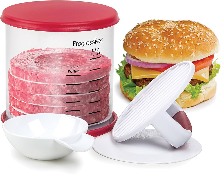 PrepWorks Perfect Burger Press Set \u2013 Press & Store Up to 6 Burgers, Non-Skid Base, Non-Stick... | Amazon (US)
