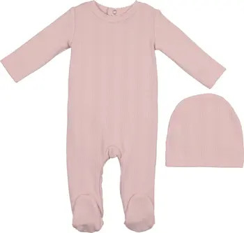 Pointelle Cotton Blend Footie & Beanie Set | Nordstrom