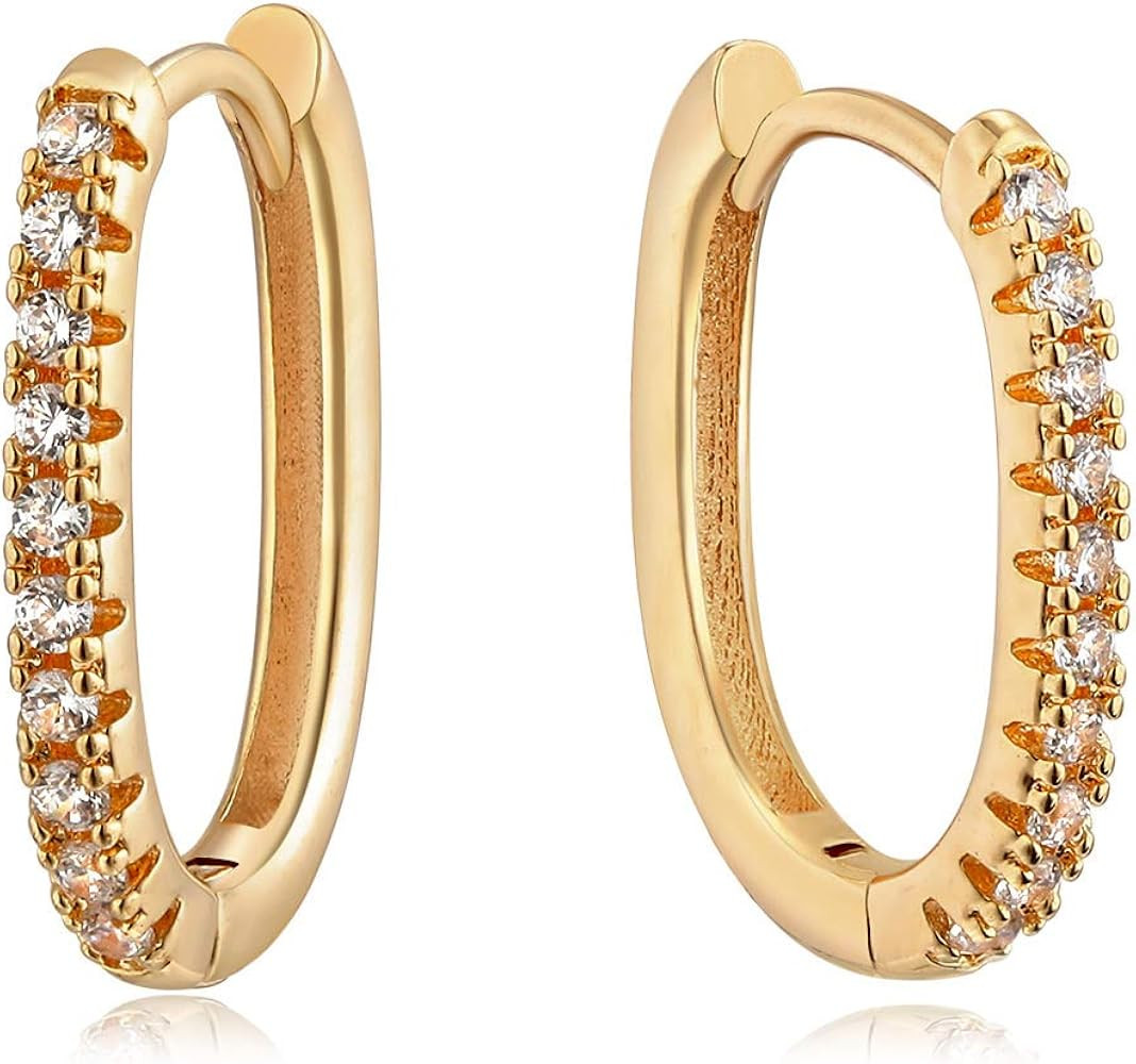 MYEARS Women Huggie Earrings Gold Hoop 14K Gold Filled Small Simple Handmade Hypoallergenic Every... | Amazon (US)