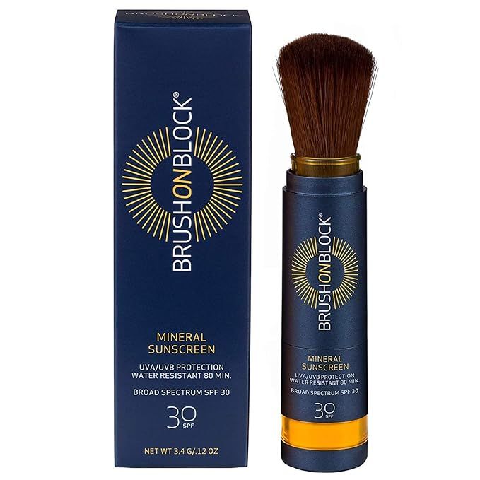 Brush On Block Mineral Sunscreen Powder, Refillable Broad-Spectrum SPF 30, Safe for Sensitive Ski... | Amazon (US)