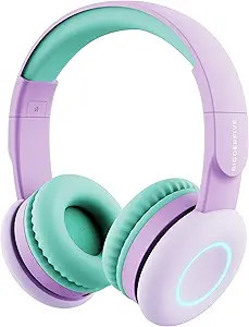 BIGGERFIVE Kids Wireless Bluetooth Headphones with 7 Colorful LED Lights, 50H Playtime, Microphon... | Amazon (US)