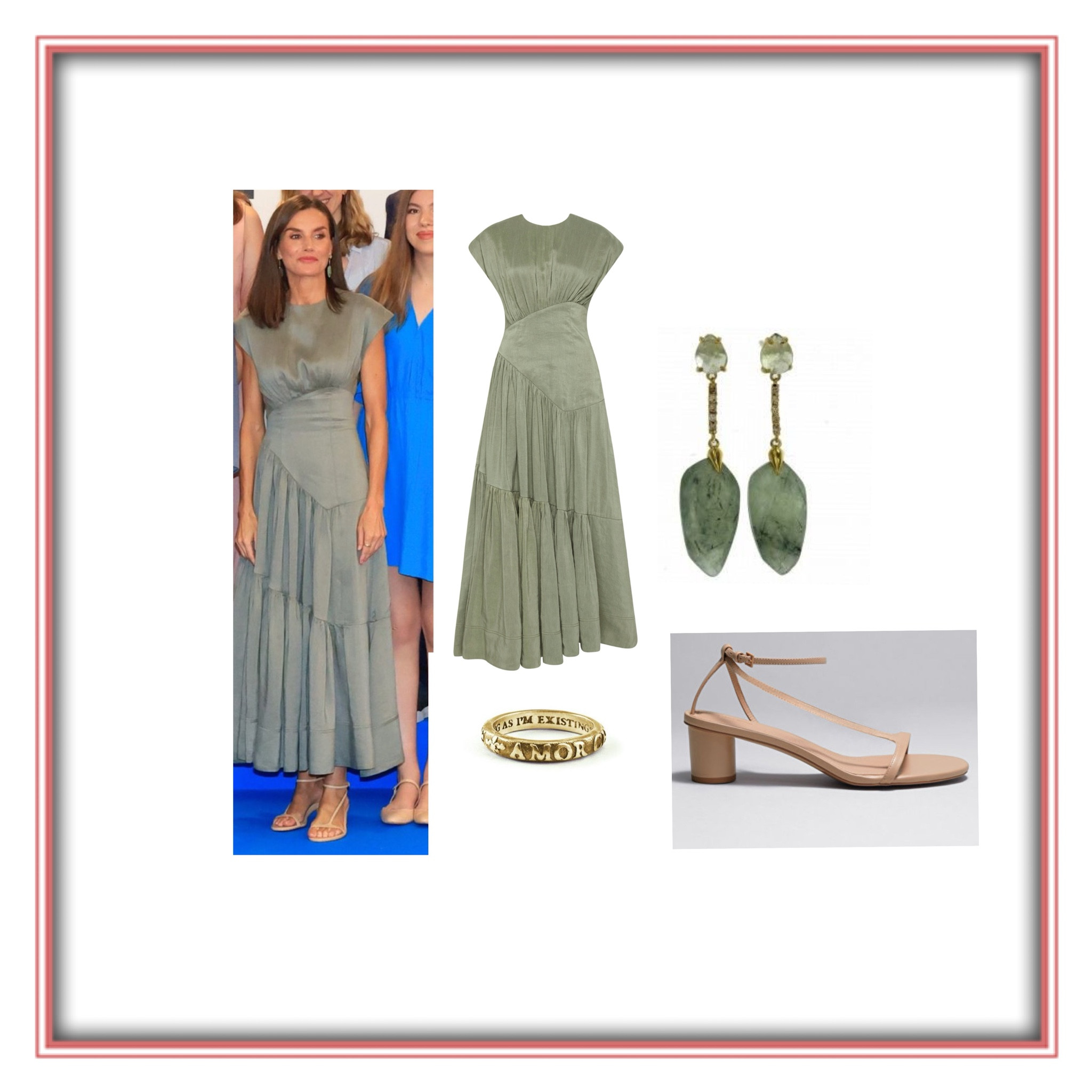 Queen Letizia in aje dress and & other stories sandals 