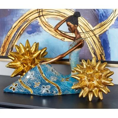 Metallic 2 Piece Sea Urchin Sculpture Set Color: Gold | Wayfair North America