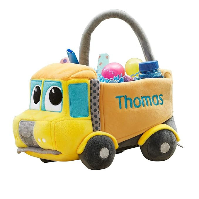 Personalization Universe Personalized Construction Truck Plush Basket – Custom Kids Easter Gift... | Amazon (US)