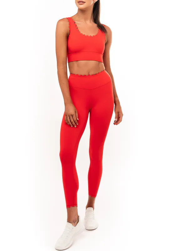 IVL Collective Hydralux Scallop Active Legging - Red - 14 | Verishop
