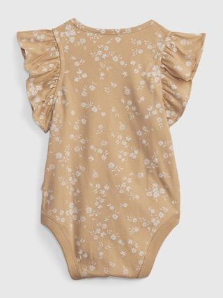 Baby 100% Organic Cotton Mix and Match Flutter Sleeve Bodysuit | Gap (US)