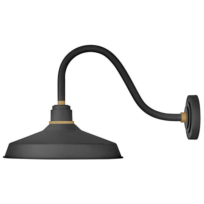 Foundry 15 1/4" High Black Gooseneck Outdoor Barn Wall Light - #040X0 | Lamps Plus | Lamps Plus