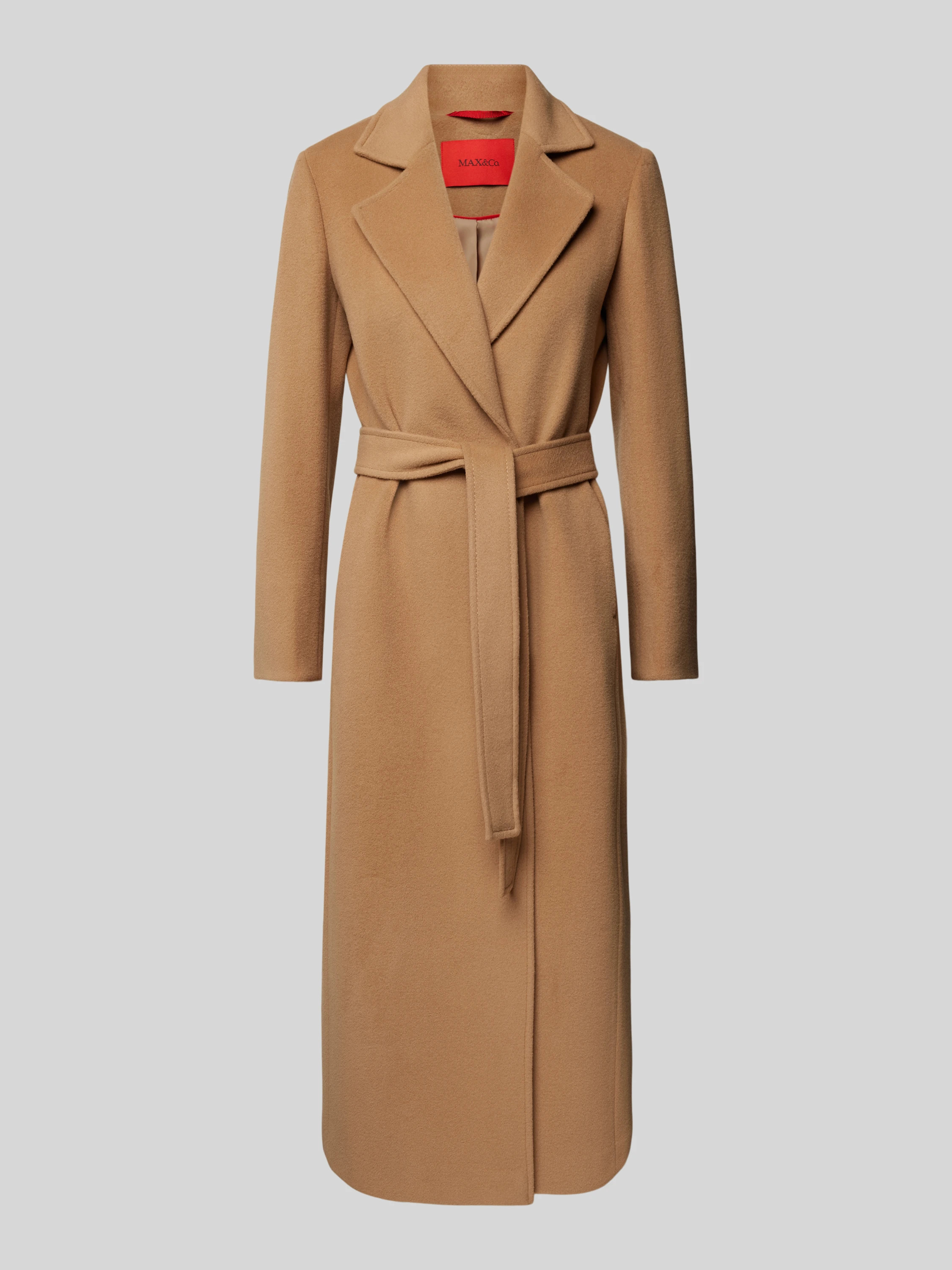 Wollmantel mit Bindegürtel Modell 'Longrun' in camel | Peek & Cloppenburg* Düsseldorf DE