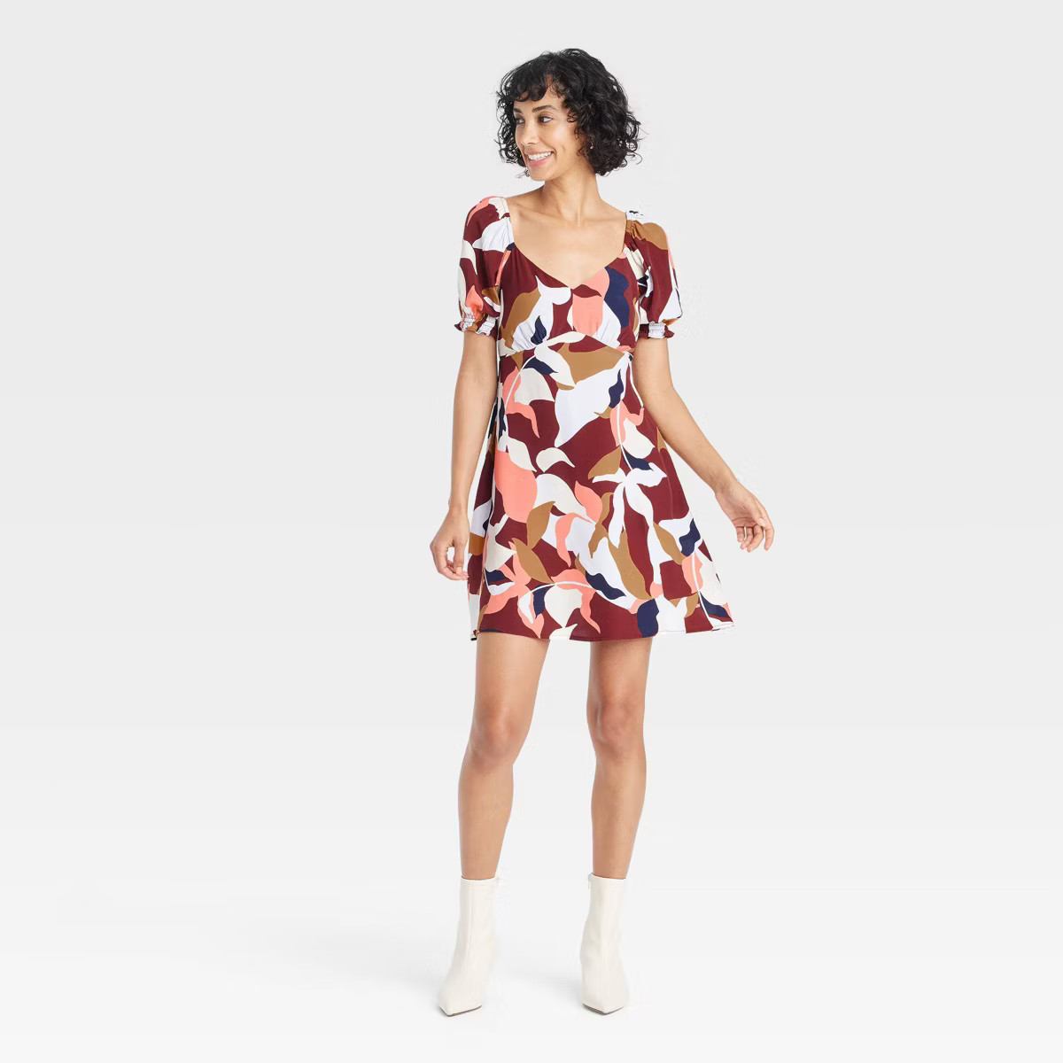 Women's Short Sleeve Crepe Mini A-Line Dress - A New Day™ | Target