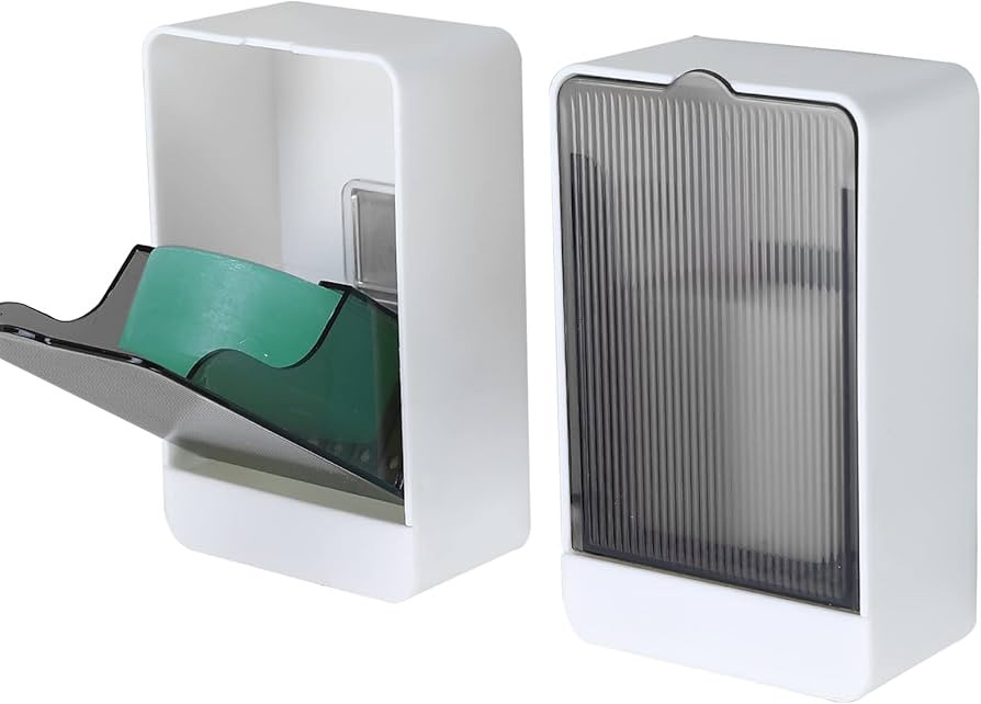 Amazon.com: Bar Soap Holder Dish Shower 2 PCS Self Draining Soap Container with Lid, Wall Mounted... | Amazon (US)