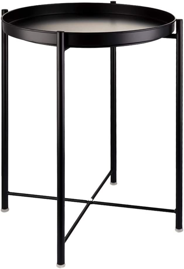 EKNITEY End Table,Folding Metal Side Table Waterproof Small Coffee Table Sofa Side Table with Rem... | Amazon (US)