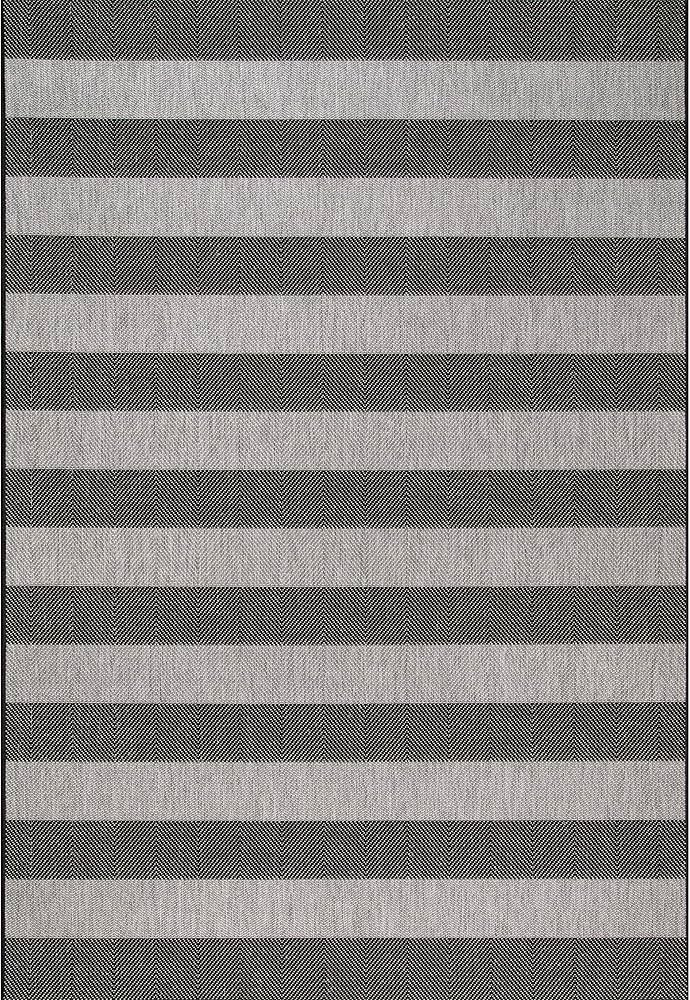 nuLOOM Haylie Chevron Striped Indoor/Outdoor Area Rug, 6' 3" x 9' 2", Black | Amazon (US)