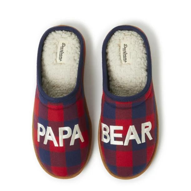 Dearfoams Cozy Comfort Papa Bear Plaid Clog Slippers - Walmart.com | Walmart (US)