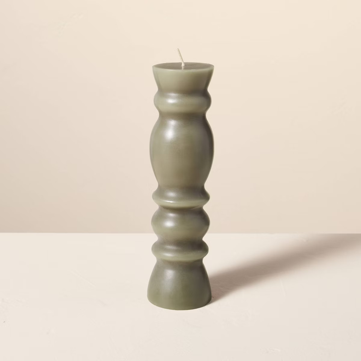 Spindle Sculpted Candle Green - Hearth & Hand™ with Magnolia | Target
