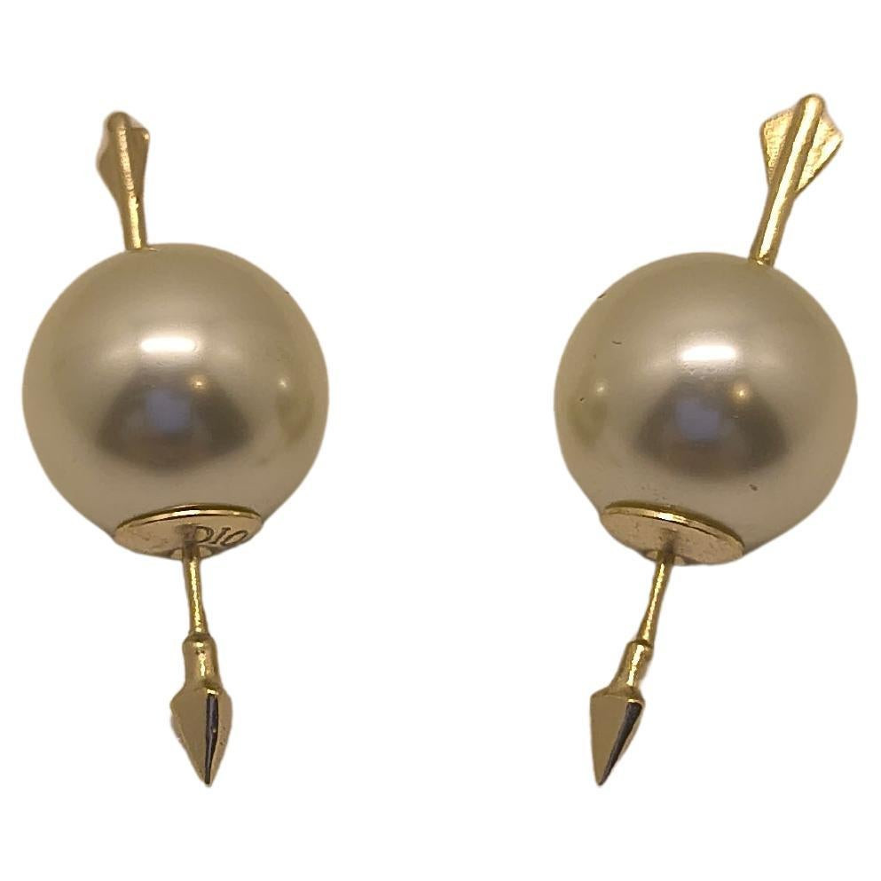 Dior Arrow Pearl Tribales Women's Stud Earrings | 1stDibs