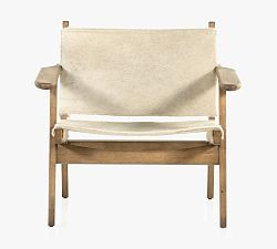 Open Box: Madden Sling Chair, Buff Hair on Hide | Pottery Barn (US)