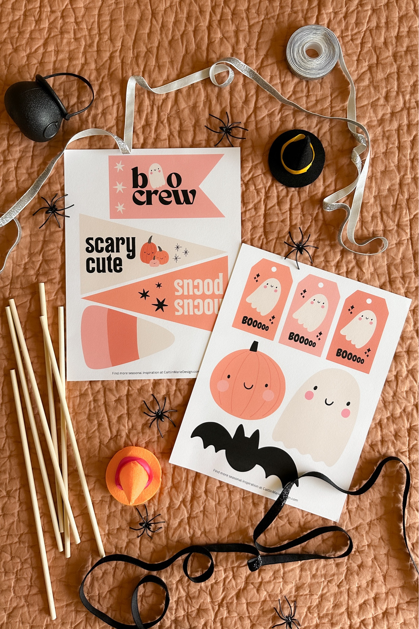 Kids boo basket halloween tags and flags. Linking similar items below, or you can download my free printables at CaitlinMarieDesign.com 👻

#LTKKids #LTKParties #LTKSeasonal