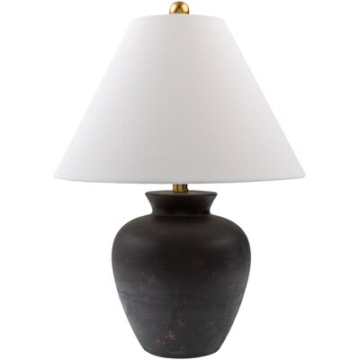 Livabliss Dalle 14.38-in Black On/Off Switch Table Lamp with Linen Shade | Lowe's