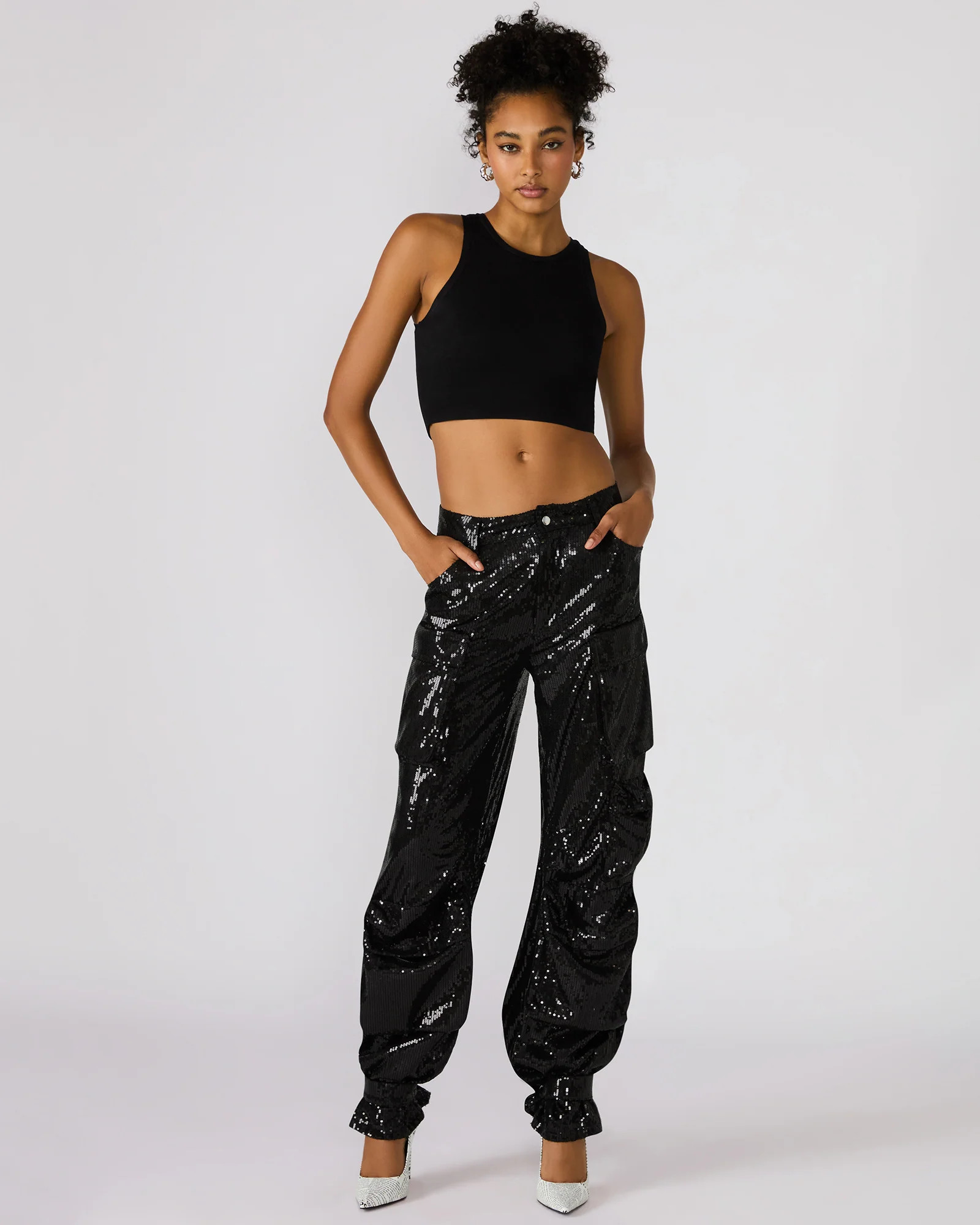 DUO SEQUIN PANT BLACK | Steve Madden (US)