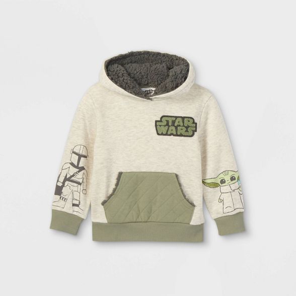 Toddler Boys' Baby Yoda Fleece Hoodie - Gray | Target