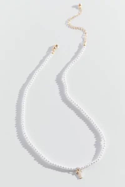Pearl Initial Charm Necklace | Urban Outfitters (US and RoW)