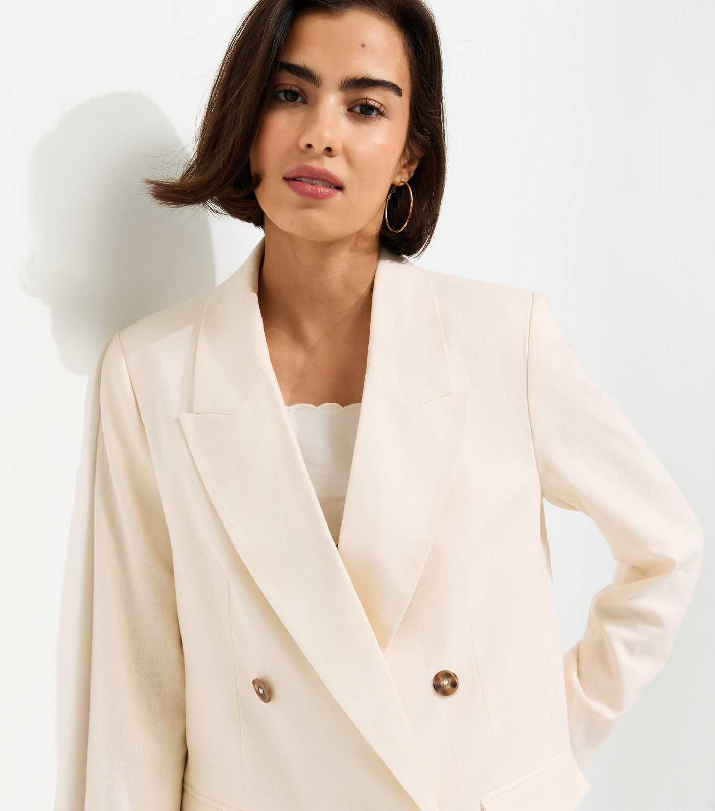 Off White Linen Blend Blazer | New Look | New Look (UK)