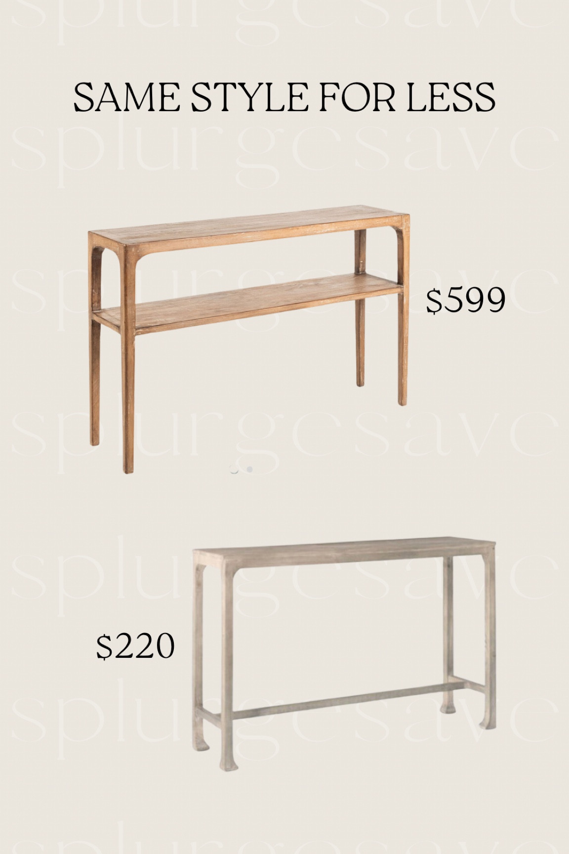 same style for less
#lookalike #consoletable #consoletabledupe #entrytable #entrytableforless #sofatable 

#LTKFind #LTKhome