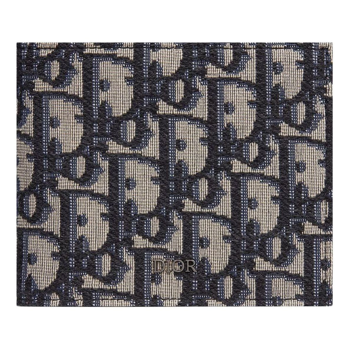 DIOR Compact Wallet 'Beige Black Oblique Jacquard' 2OBBH027YSE-H05E | KICKS CREW