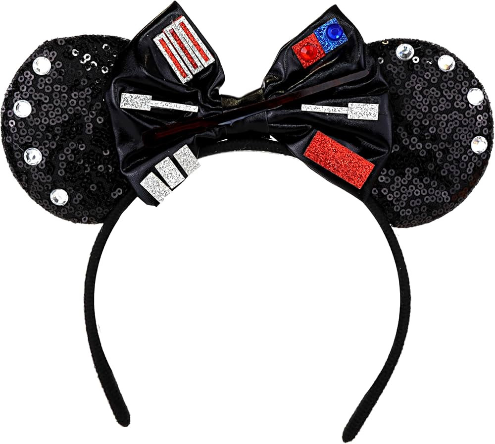 Needzo Black Dark Side Mouse Ear Headband, Movie Themed Costume Hair Accessory, One Size Fits Mos... | Amazon (US)