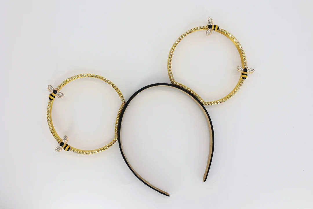 3D Sparkly Bumble Bee GOLD Mouse Ears | Etsy (US)