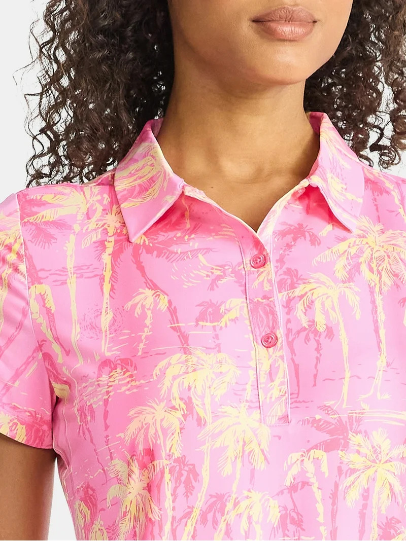 Birdie Bound Women’s Print Golf Polo Shirt with Short Sleeves, Sizes XS-XXL | Walmart (US)