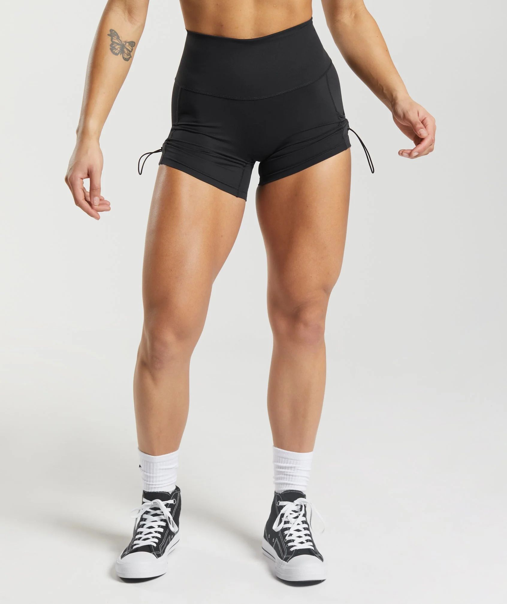 Gymshark Legacy Ruched Tight Shorts - Black | Gymshark US
