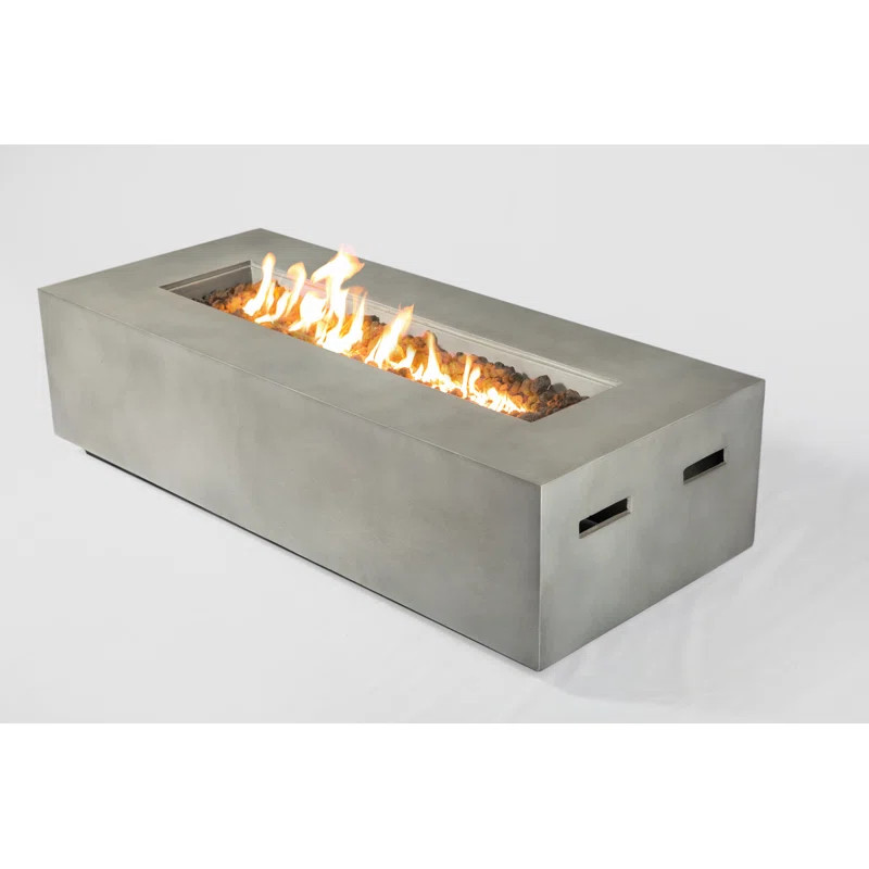 Aly Fiber Cast Concrete / Burner Stainless Steel Propane Gas Fire Pit Table | Wayfair North America