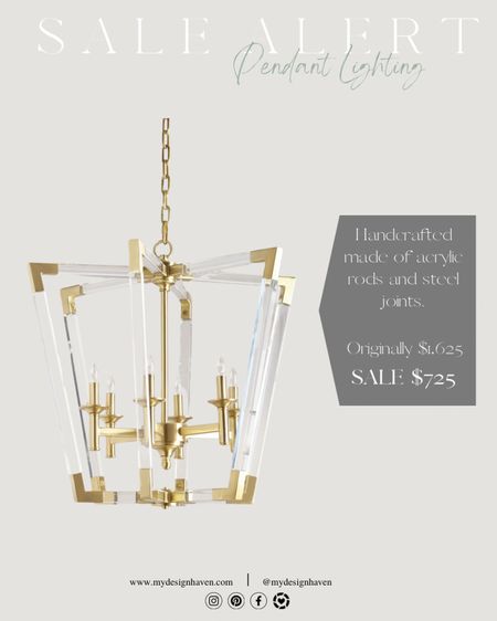 Handcrafted acrylic and brass pendant light for sale! This stunning pendant deserves a place in someone’s foyer, kitchen, bedroom, corridor and more! 😍 head to www.mydesignhaven.com to discover more options! 

#LTKhome #LTKbeauty #LTKsalealert