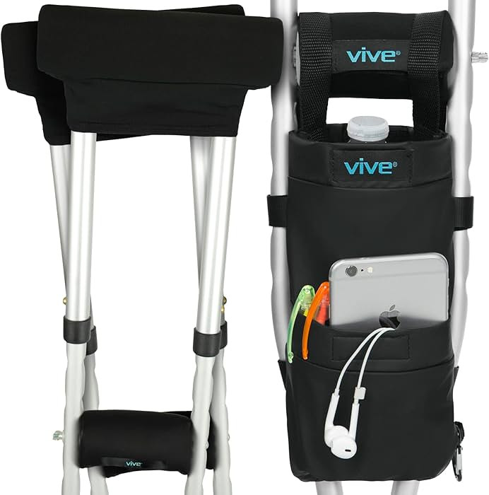 Vive Crutch Pads, Bag, & Hand Grips (5 PCS) - Crutches for Adults Armpit Padding, Hand Grips, Acc... | Amazon (US)