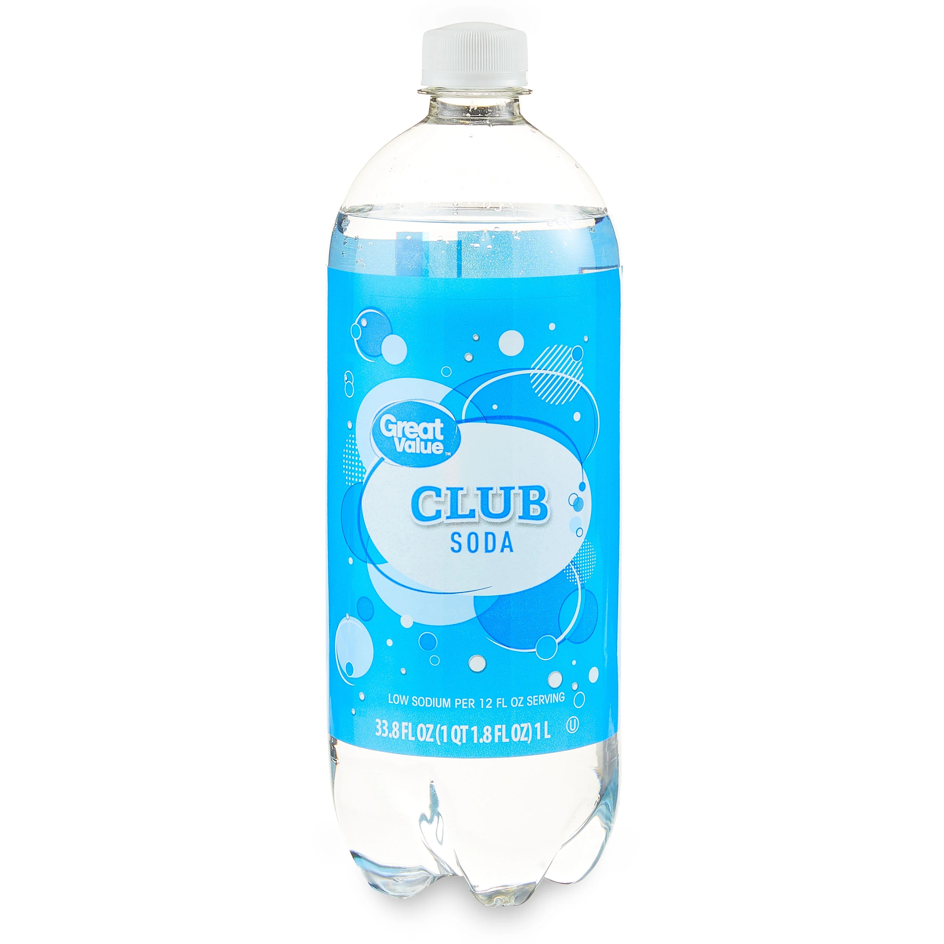 Great Value Low Sodium Club Soda Sparkling Water, 33.8 fl oz, 1 Bottle | Walmart (US)