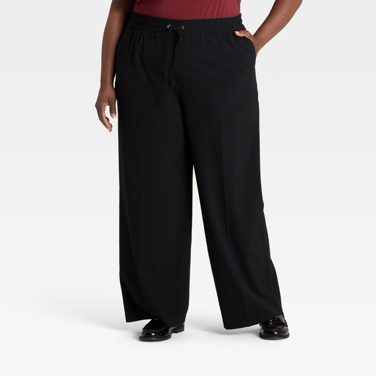 Women's High-Rise Straight Leg Pull-On Pants - Ava & Viv™ Black | Target