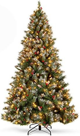 Best Choice Products Christmas Tree Pre-Lit, Pre-Decorated Artificial 6ft Frosted Pine Holiday De... | Amazon (US)