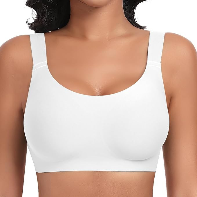 Wireless Bras for Women No Underwire Seamless Full Coverage Comfortable Everyday Bra with Medium ... | Amazon (US)