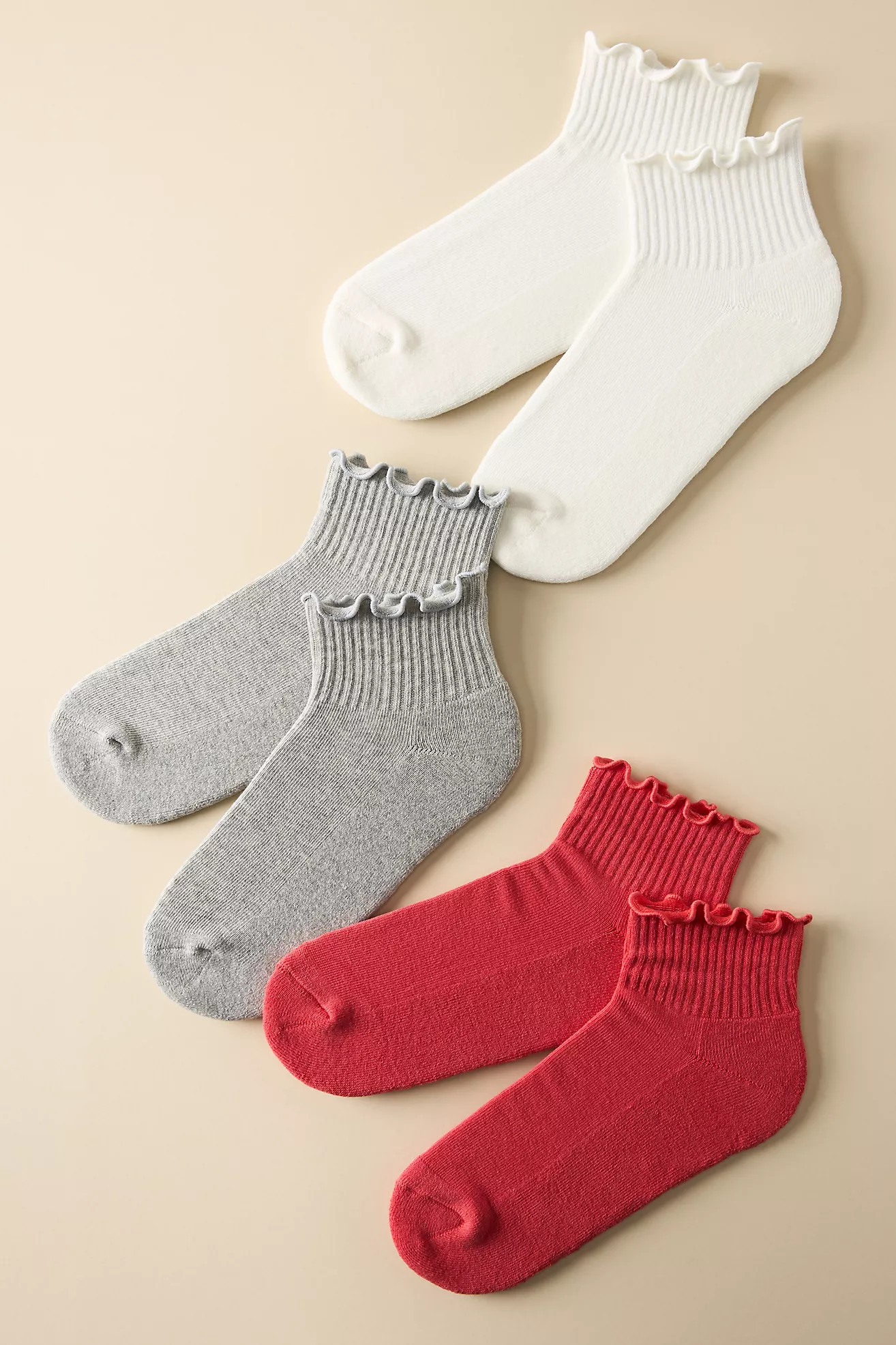 Daily Practice Athletic Ruffle Socks, Set of 3 | Anthropologie (US)