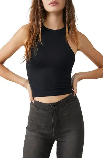 Free People Clean Lines Crop Tank in Icelandic Blue at Nordstrom, Size Large | Nordstrom