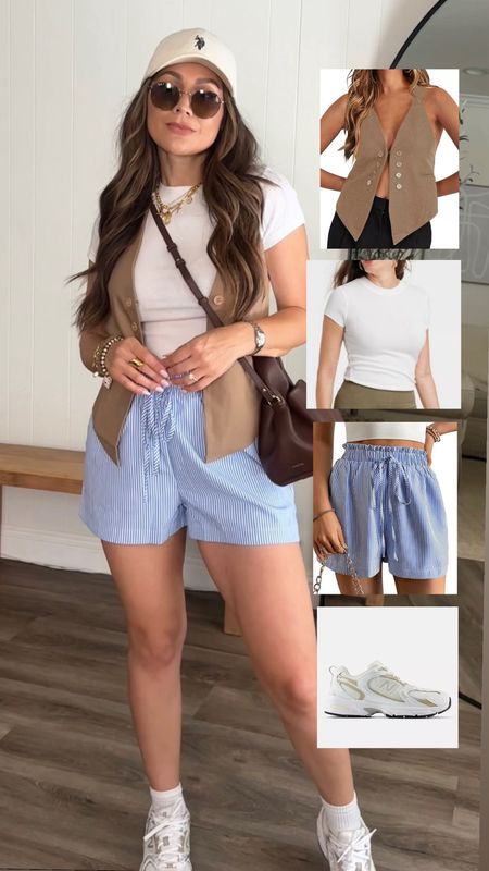 Summer chic styling 
Wearing a small in everything. The shorts have an elastic waist 🤌🏻

#LTKU #LTKStyleTip #LTKFindsUnder50