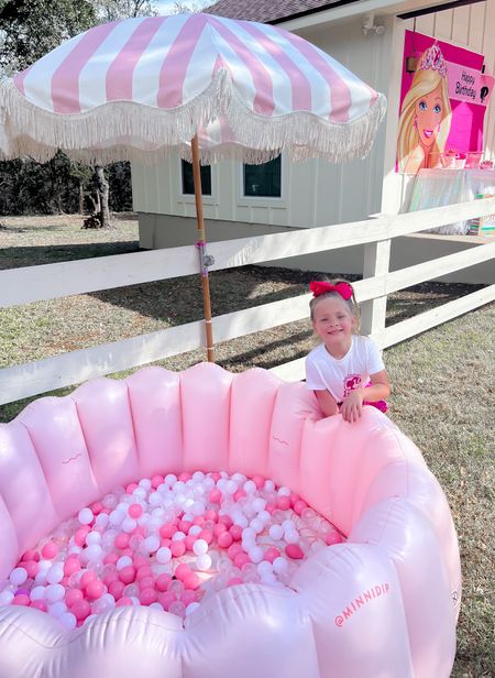 Barbie Party for my little girls 5th Birthday! 

Pink beach Umbrella is currently 50% off! 

#barbie 
#minnidip
#pinkpool #outdoortoys
#beachumbrella 
#ballpit #costalcowgirl #travel #beachkids 



#LTKkids #LTKswim #LTKfamily