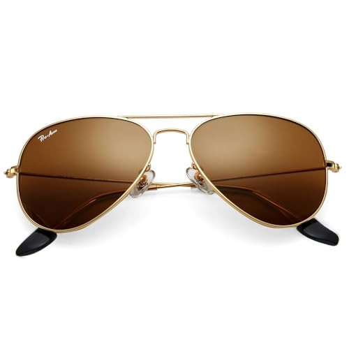 Pro Acme Classic Aviator Sunglasses for Women & Men Real Glass Lens Metal Frame UV400 Driver Sunglasses, 58 MM (Brown/Glass/Non Polarized) | Amazon (US)