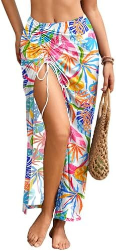 AI'MAGE Women's Sarong Swimsuit Coverup Sheer Mesh Beach Cover Up Skirt Long Bikini Wrap for Swim... | Amazon (US)