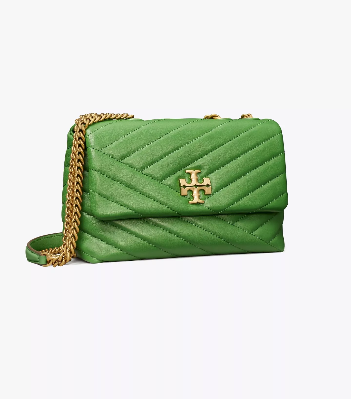 Tory Burch Small Kira Chevron Convertible Shoulder Bag In Green