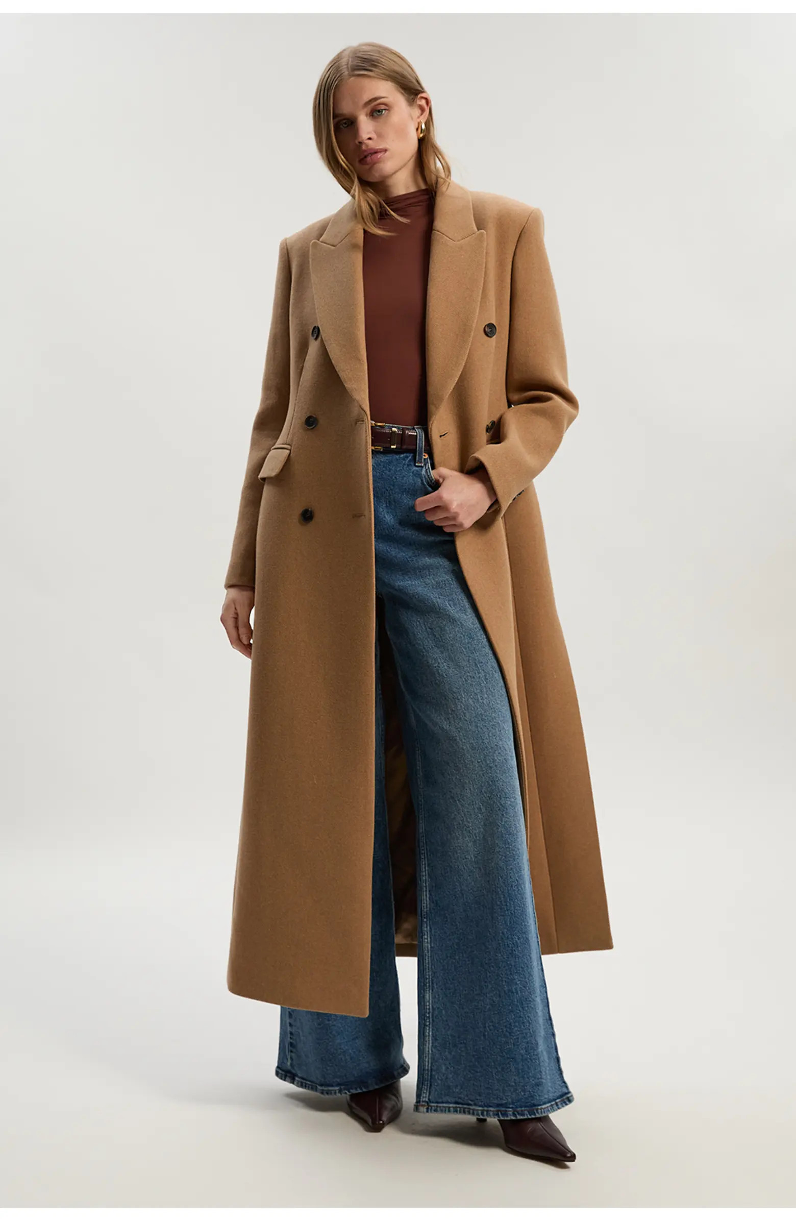 Wool Double Breasted Tailored Maxi Coat | Nordstrom