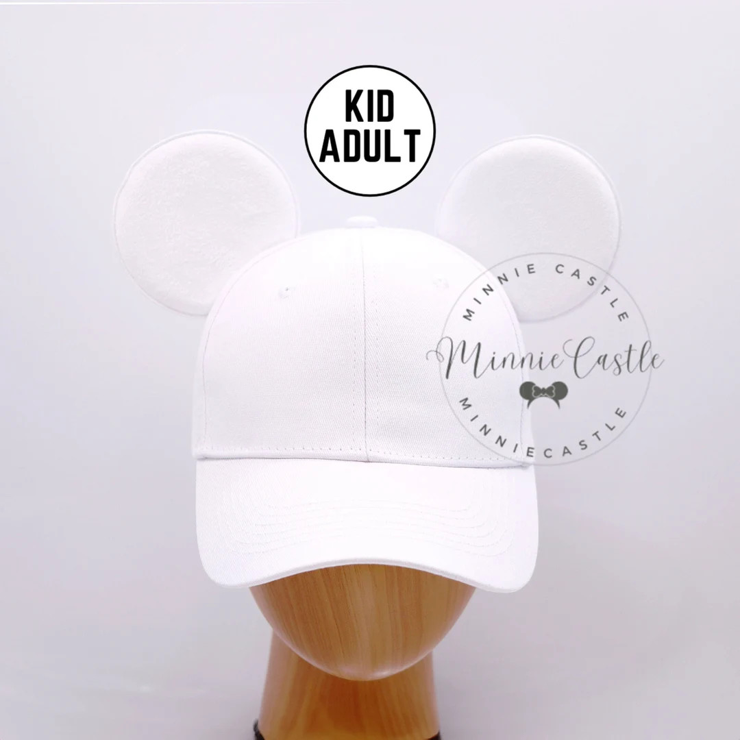 Mickey Ears Hat, White Mickey Ears Baseball Cap, Mouse Ears for Adults & Kids, Boy Baseball Hat, ... | Etsy (US)