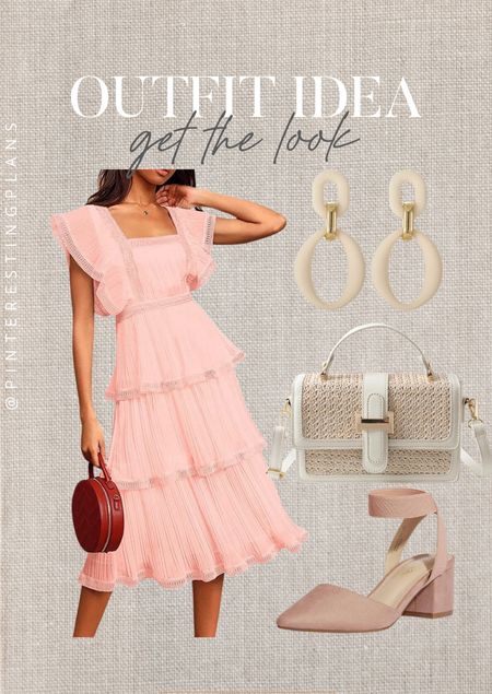 Outfit idea get the look🙌🏻🙌🏻

Easter dress, pink, dress, mid dress, Easter, shoes, earrings, spring wear, spring style