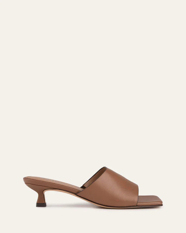 MAEVE MID HEEL SANDALS DARK TAN LEATHER | Jo Mercer (AU)